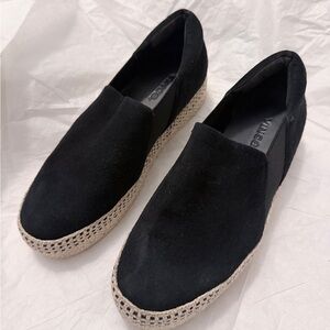 Vince Black Suede Espadrille Flats